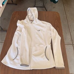 The North Face White Hooded Fleece Jacket